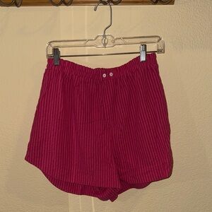 Free People High Waist Pink Striped Boxer Shorts